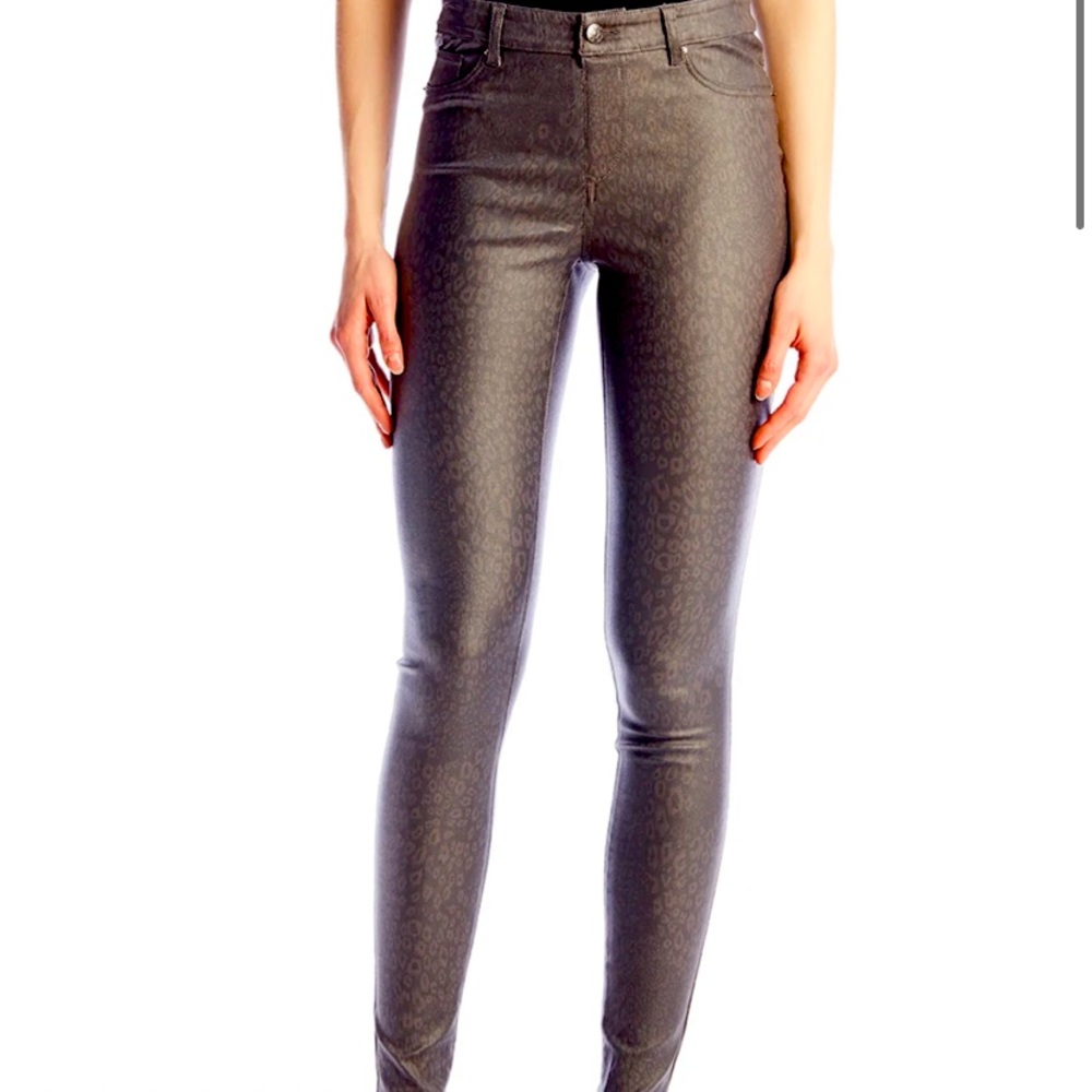Waxed Pants - Tonal Leopard Print
